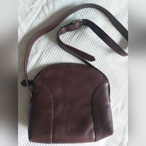 ABLE Brown Leather Crossbody Bag